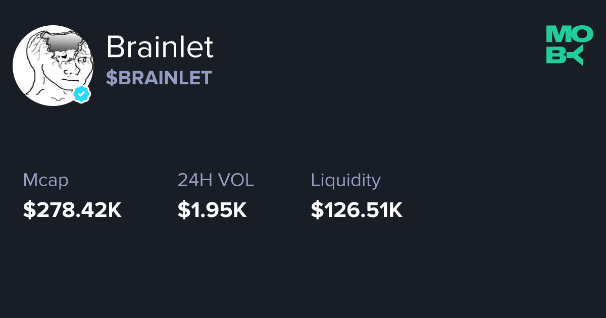 Brainlet (BRAINLET) at MobyScreener — Real-Time Token Radar & One-Tap ...