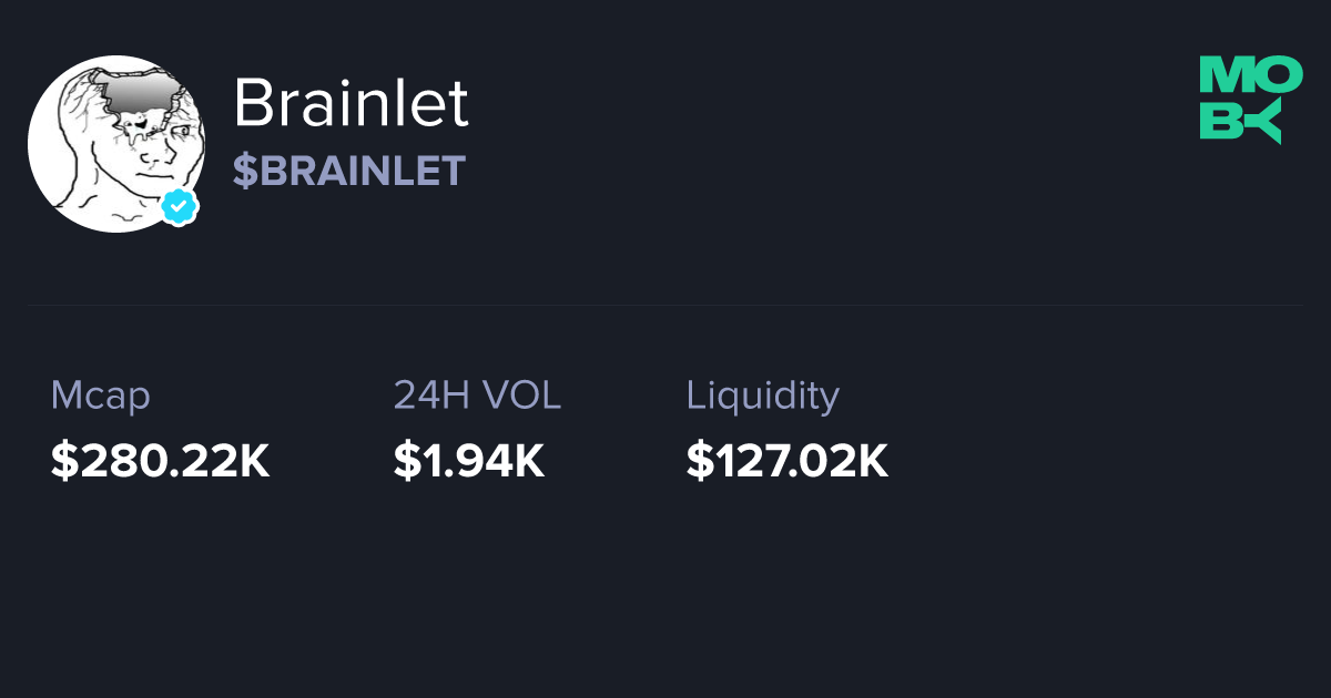 Brainlet (BRAINLET) at MobyScreener — Real-Time Token Radar & One-Tap ...