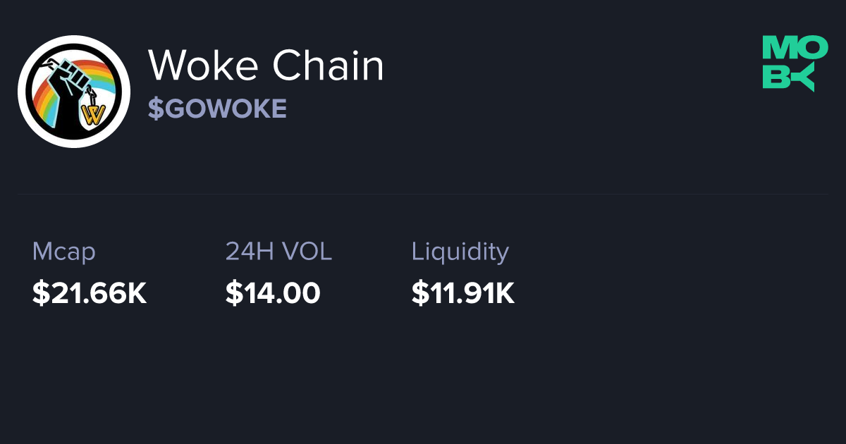 Woke Chain (GOWOKE) at MobyScreener — Real-Time Token Radar & One-Tap ...